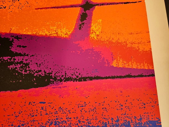 Image 1 of Screen printing on heavy paper Henk van der Vet airplane