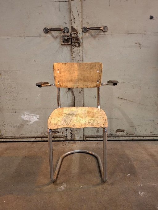Vintage De Wit buisframestoel model 1012 jaren 50