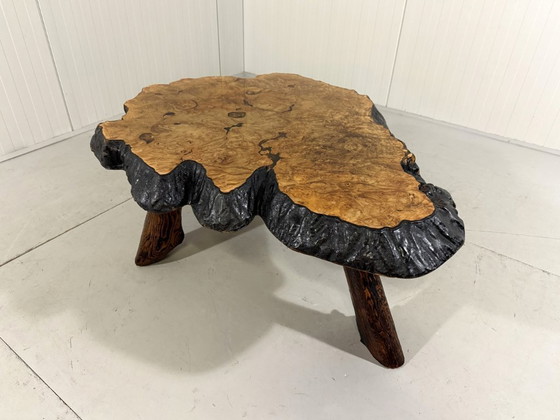 Image 1 of Frank Armich large tree trunk coffee table Canada 1970's