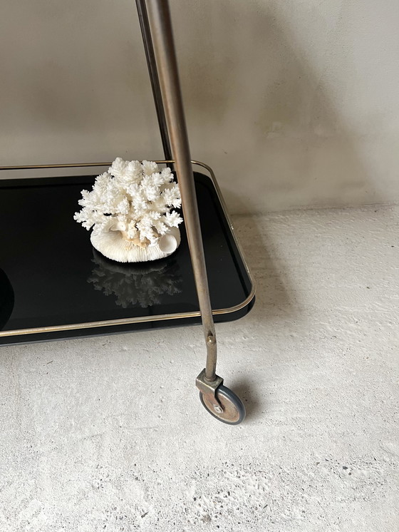 Image 1 of Serving trolley bar cart 1950s/60s with glass shelves