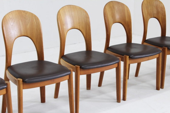 Image 1 of Vintage Danish teak dining chairs by Niels Koefoed Set of 6