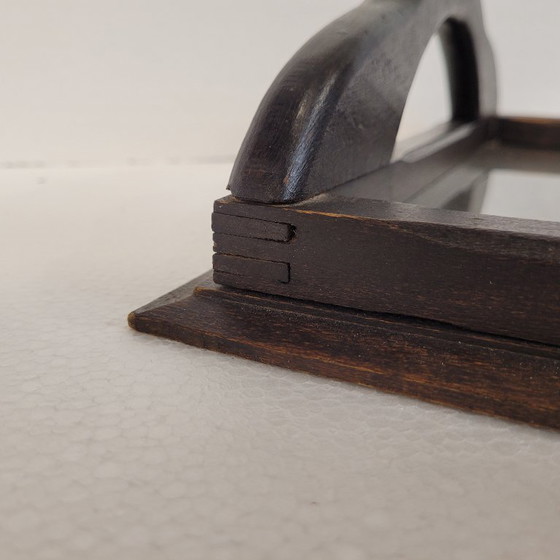 Image 1 of Tablett mit Antilopenschnitzerei, Holz, Art Deco, ps XX - Frankreich