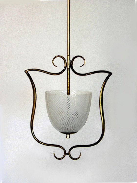 Design Tomaso Buzzi per Venini Italia Anni '30 Filigrana a Rete/Ottone Neoclassico – venini italy (photo 5 of 5)