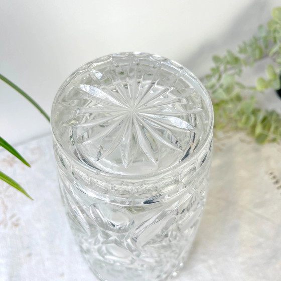 Vintage Chiseled Crystal Vase (photo 12 of 12)