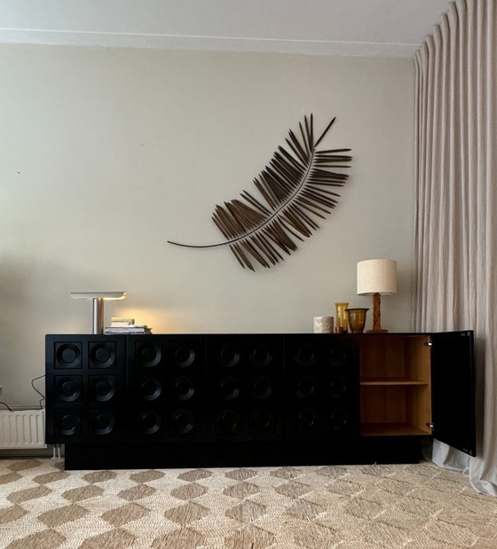 Image 1 of Brutalist Sideboard in black oak - Belgian