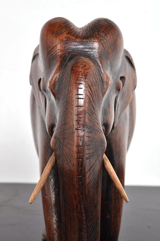Image 1 of Elefante di legno d'epoca, anni '50