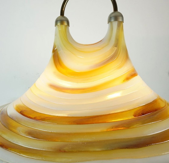 Image 1 of large cosack vintage PENDANT LAMP acrylic and metal 1970s space age hanging lamp