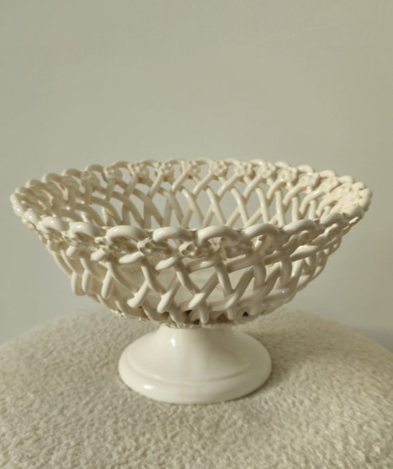 Image 1 of Vaso traforato in ceramica intrecciata — Maison Pichon, Uzès (firmato)