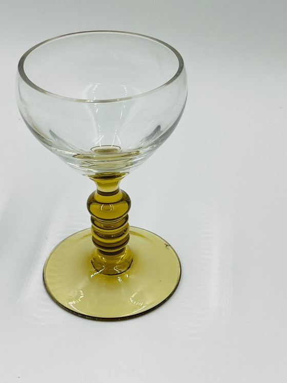 Dúo de copas de vino Roemer de Alsacia con pie ámbar, Vasos y jarras, Vidrio, Transparente, Vintage (foto 3 de 9)