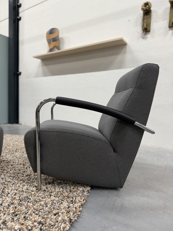 Image 1 of Leolux Scylla Fauteuil Hoge Rug Tiempo stof met poef