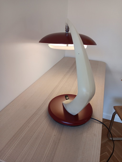 Spaans Rode Fase Boomerang Lamp designed by Pérez de la Oliva