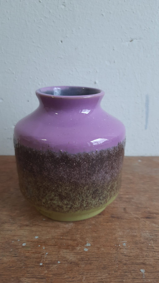 1x Fat Lava vase, VEB Haldensleben, no. 3053, lgreen + lilac
