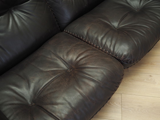 Image 1 of Bruine leren bank, Zwitsers ontwerp, jaren 1970, Vervaardiging: De Sede