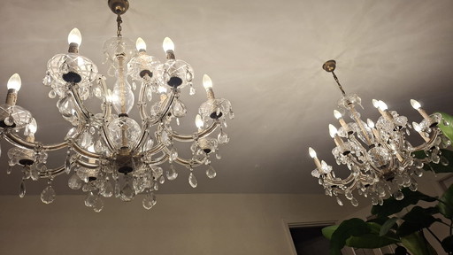 Grandes candelabros de cristal antiguos