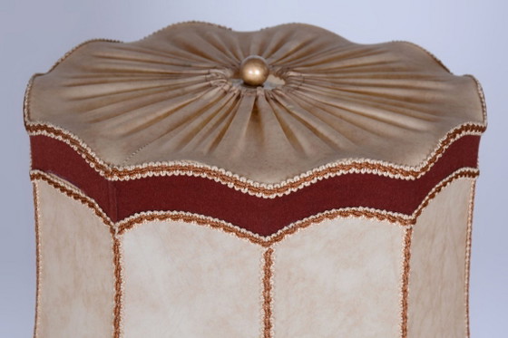 Lámpara de pie Art Déco original, nueva electrificación, roble, textil, checa, década de 1920. (photo 4 of 14)