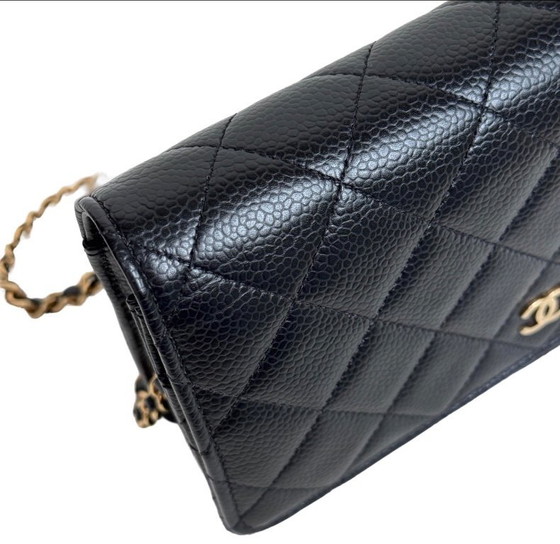 Image 1 of Chanel wallet on chain caviar