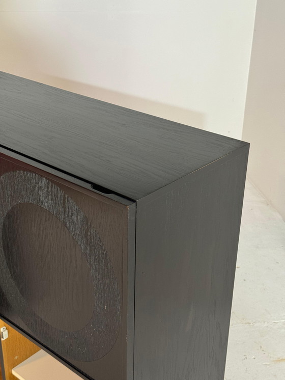 Image 1 of Black Brutalist Circular Bar Cabinet by Musterring, Belgium