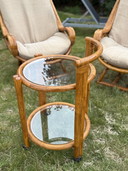 Set da salotto in rattan - due sedie e tavolino