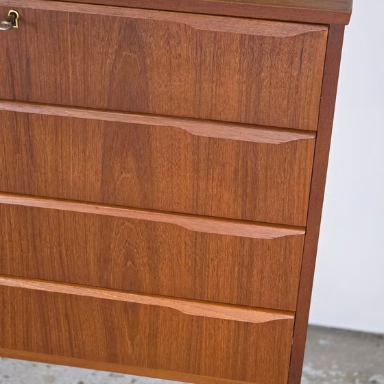 Vintage Teak Danish Chest of Drawers 1960s, Scandinavian 4 Drawers, Wood, Brown (photo 4 of 21)