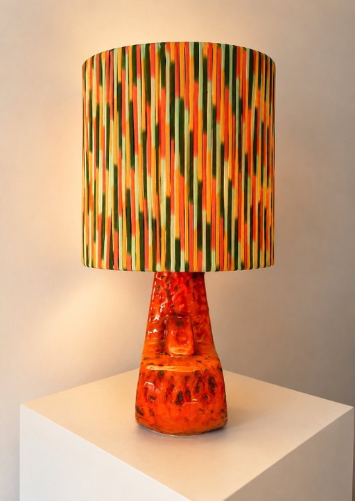 1970s Pop Art table lamp, upcycled from West Germany, vase