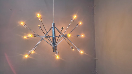Image 1 of Vintage chrome sputnik style chandelier, 1970s