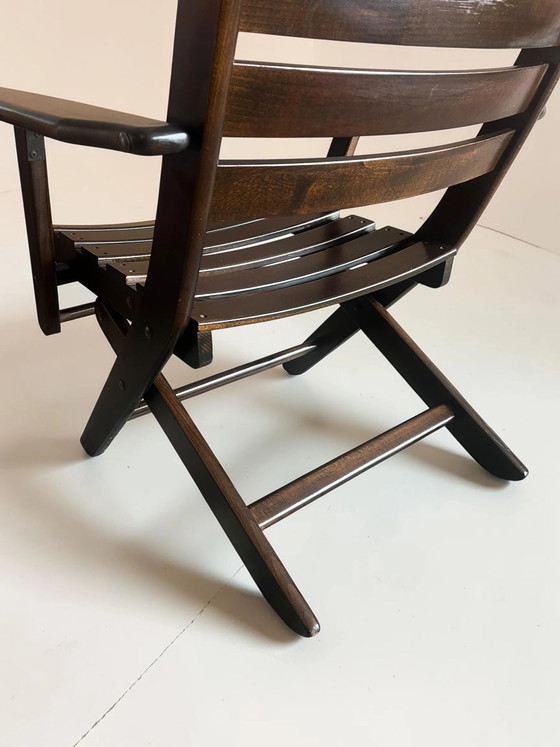 Ensemble de jardin vintage MESCH 7 pièces, 5 chaises pliantes et 2 tables d'appoint, mobilier d'extérieur (photo 9 of 19)