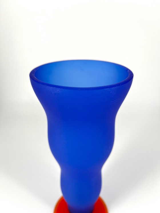 Image 1 of Jarrón de vidrio estilo Memphis, estilo pop art posmoderno, años 80 y 90