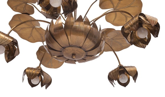 Lustre Nénuphar 10 Feux Maison Jansen – Brass (photo 8 of 11)
