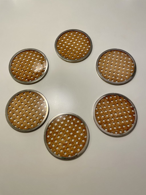 Plexiglas Wiener Geflecht Glasuntersetzer Untersetzer Italien 70's