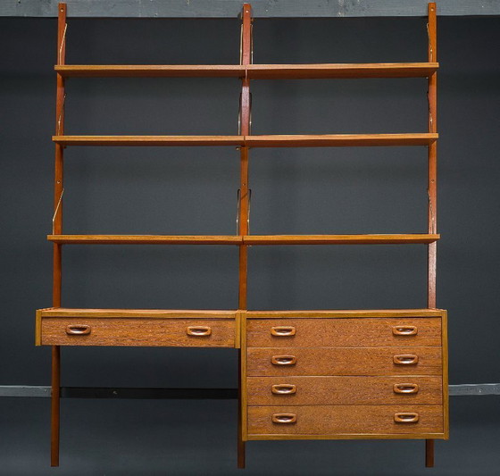 Image 1 of Pensili modulari danesi in teak PS di Preben Sørensen per Randers Møbelfabrik, anni '60, set di 11