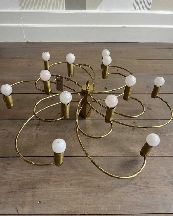 Image 1 of Gold metal Sputnik ceiling lamp by Cosack Leuchten