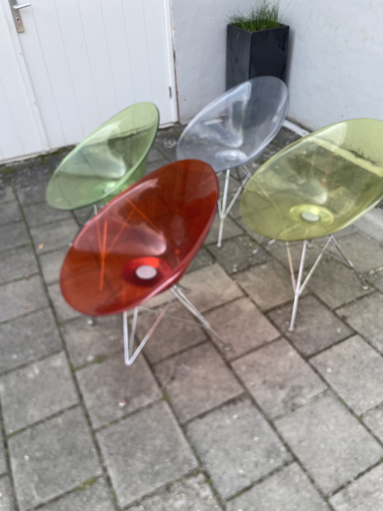 Image 1 of Kartell Ero S, Philippe Starck Set of 4 Bucket Chairs with Eiffel Tower Base