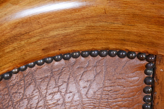 Een paar gerestaureerde art-deco fauteuils, beukenhout, kunstleer, Oostenrijk, jaren 1930 – Wood, Skai (photo 7 of 8)