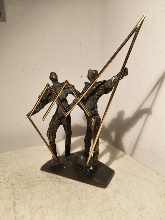 Image 1 of Modernist expressive bronze sculpture by Bernadette Leijdekkers