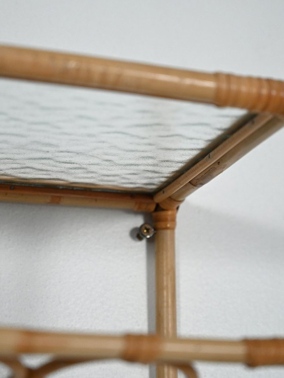 Image 1 of Table de chevet murale en bambou, années 1960