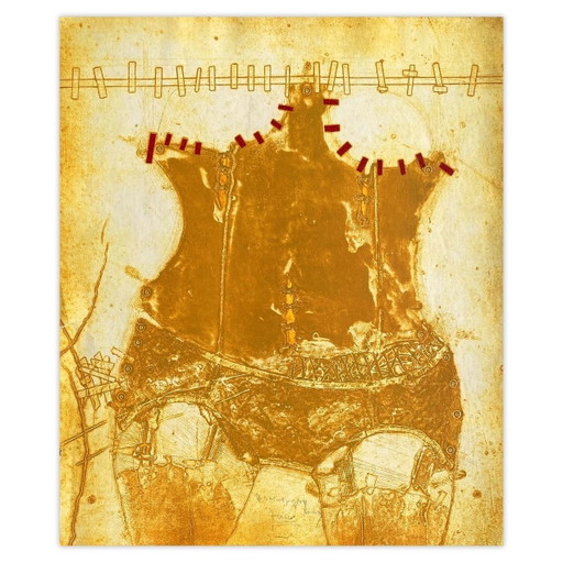 Endre Sziraki signierte Carborundum-Radierung Porte-Jarretelles 1990 – lithos zeefdrukken, Paper