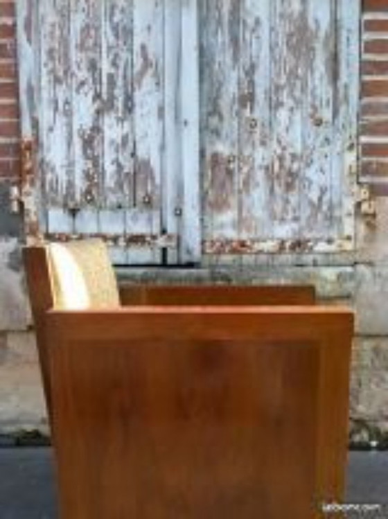 Image 1 of Rare Slezak Club Chair in Solid Walnut, Art Deco Period