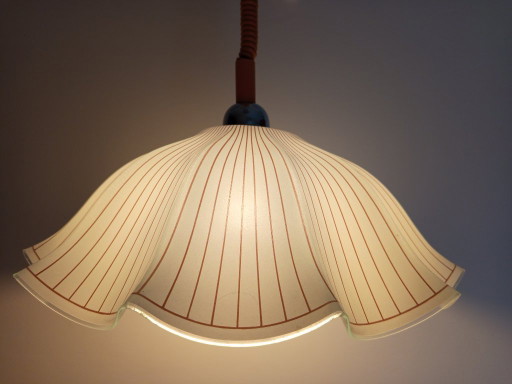 Charmante Suspension Orange et Blanche à Volants (années 70)