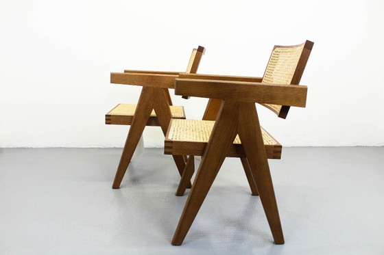 Image 1 of 051 Capitol Complex Cassina, Pierre Jeanneret Fauteuil, hout, rotan