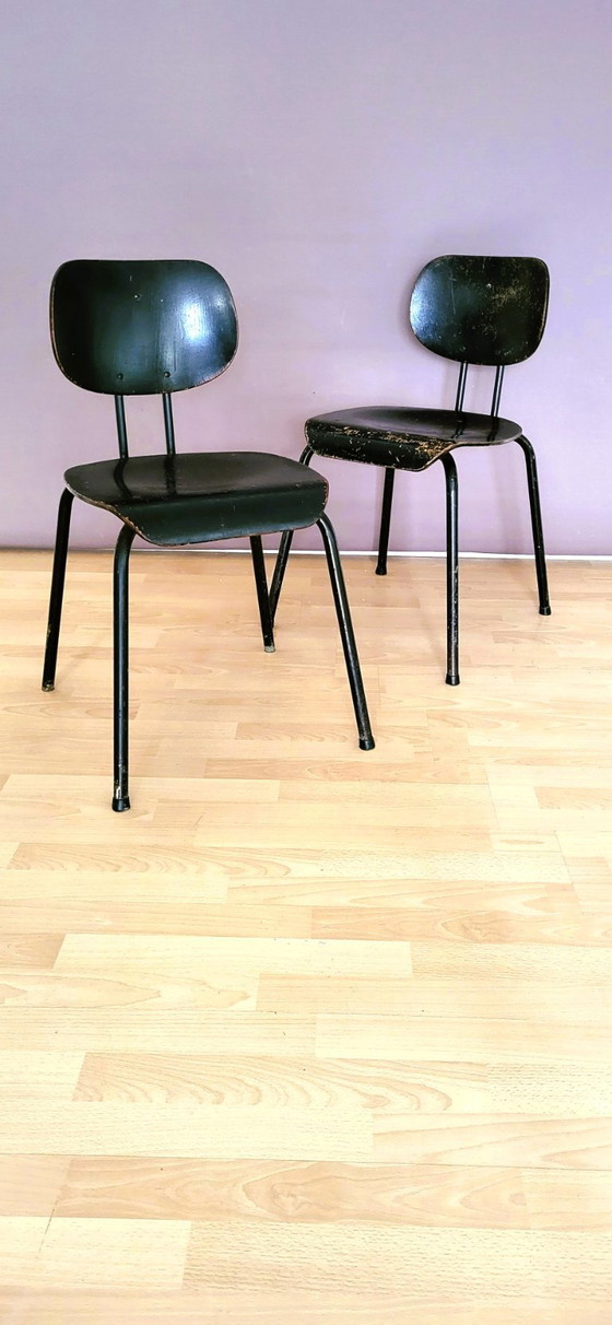 Willy Van der Meeren pour Tubax "Chaises CT 2" – Chaises de salle à manger, Fer, Bois (photo 2 of 9)
