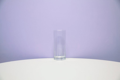 Octagonal glass vase