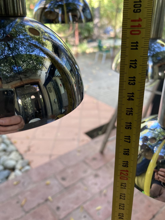 Image 1 of 5-lichts vintage jaren 70 chromen cascade hanglamp