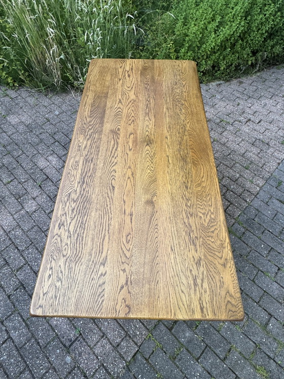 Image 1 of Brutalist oak dining table by De Puydt