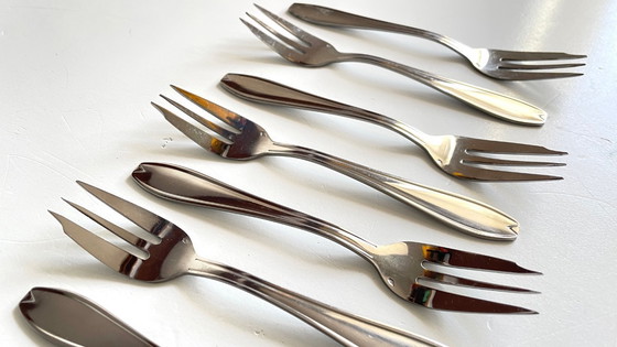 Image 1 of 12 Fourchettes à DESSERT Inox Vintage