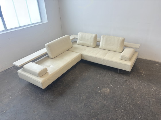 Image 1 of Rolf Benz Dono designer corner sofa couch leather beige