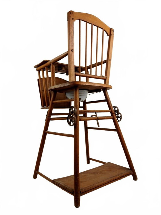 Image 1 of Chaise haute ancienne en bois de la marque Torck