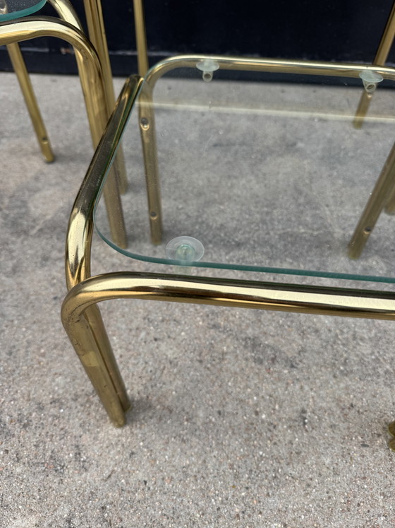 Image 1 of 1970s Gold Nesting Tables