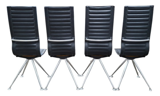 Rarità Vintage: Set di 4 Sedie Schienale Alto Ycami Collection – Design: Tito Agnoli (anni '70) – Alluminio (photo 7 of 13)