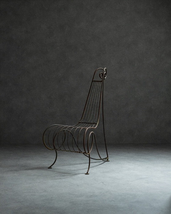 Image 1 of sedia e tavolo Spine nello stile di André Dubreuil.