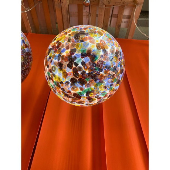 Image 1 of Zeitgenössische Murrine-Kugel aus Muranoglas mit mehrfarbiger Murrine